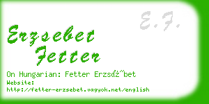 erzsebet fetter business card